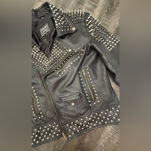 genuine leather Other - VINTAGE/Black Studded Leather Performance Jacket